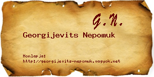 Georgijevits Nepomuk névjegykártya